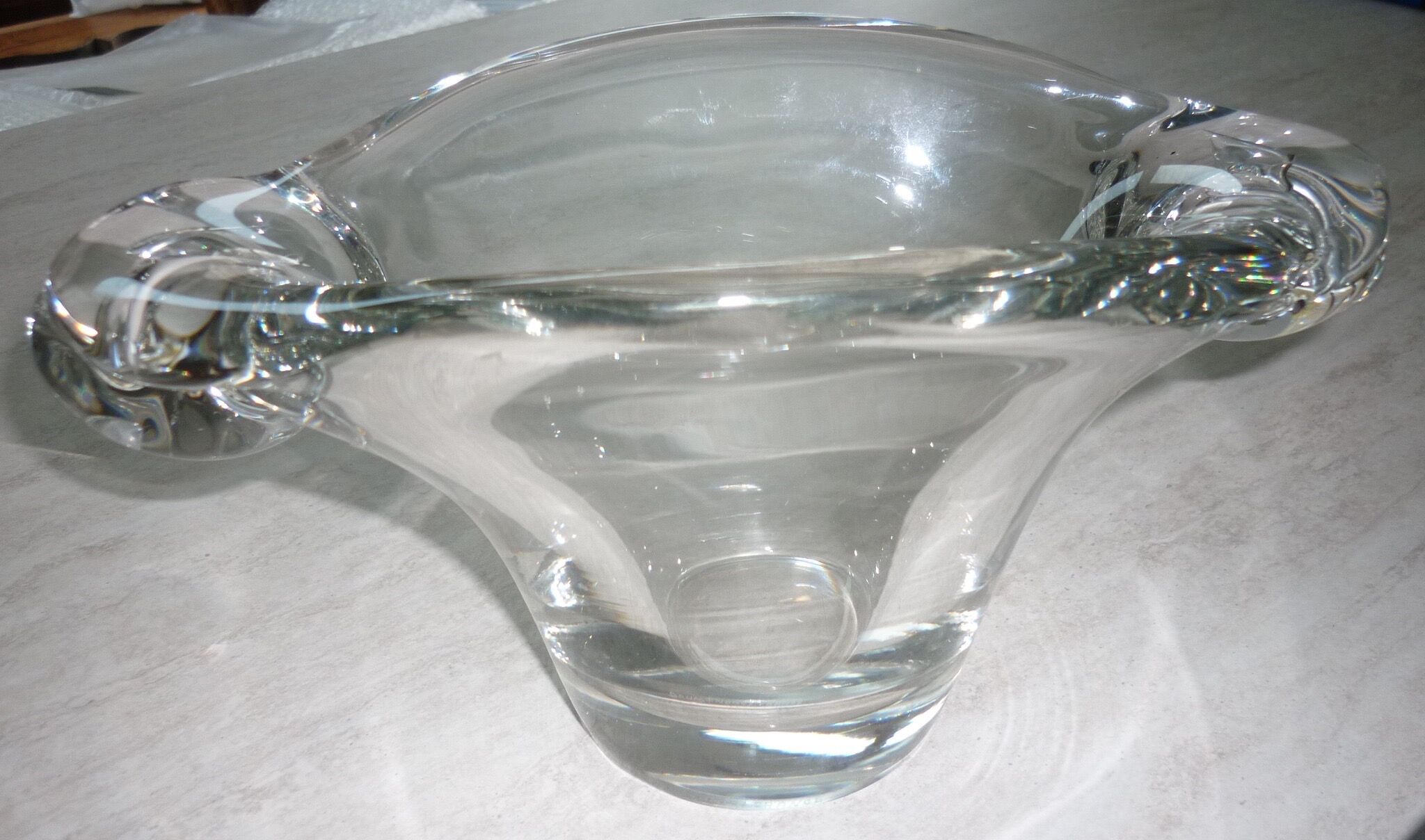 Crystal vase signed Daum France 1926