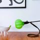 Lampe de table articulée moderniste en verre et laiton à boîtier vert