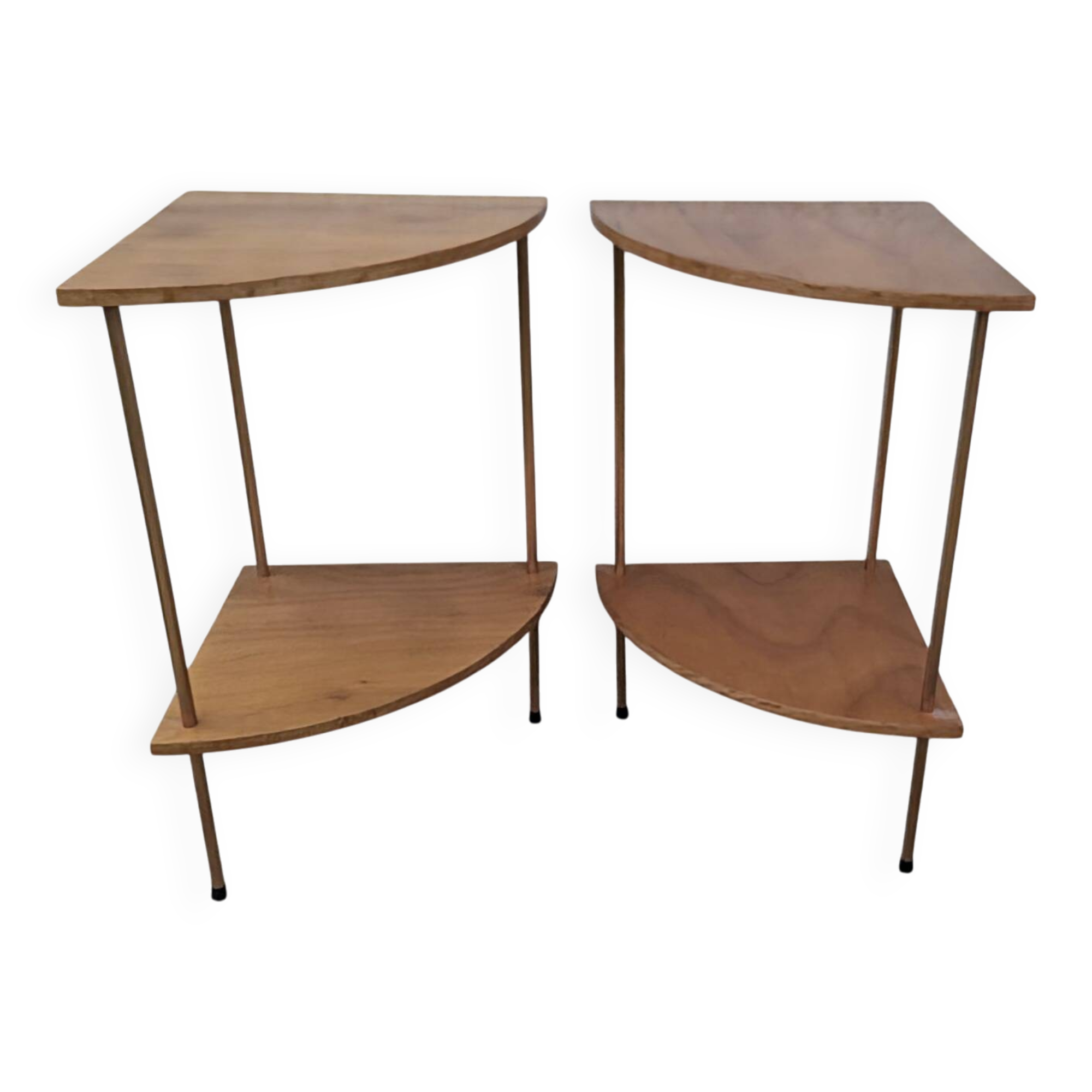 Pair of Corner Shelves 60/70 Vintage Design Console Table