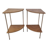 Pair of Corner Shelves 60/70 Vintage Design Console Table