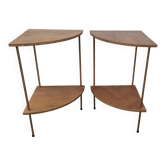 Pair of Corner Shelves 60/70 Vintage Design Console Table