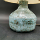 Lampe vintage céramique bleue