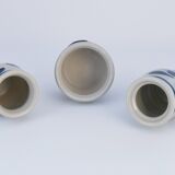 Stoneware Jars with Cobalt Blue Floral Motif from Westerwald, Germany, Set of 3