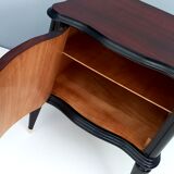 Pair of Mahogany Nightstands with in the Style of Tomaso Buzzi, Italy, 1950s