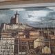 Tableau bernard buffet , marseille , bateaux dans le vieux port , edition braun
