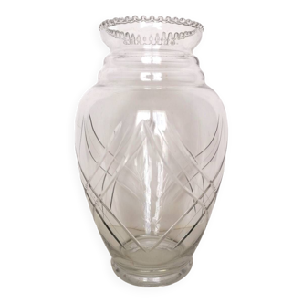 Chiseled glass vase