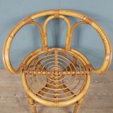 Vintage bamboo and rattan armchair
