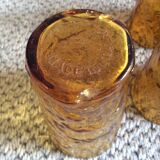 Series of 6 amber glasses