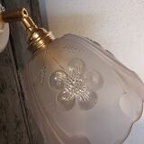 Vintage frosted glass wall light