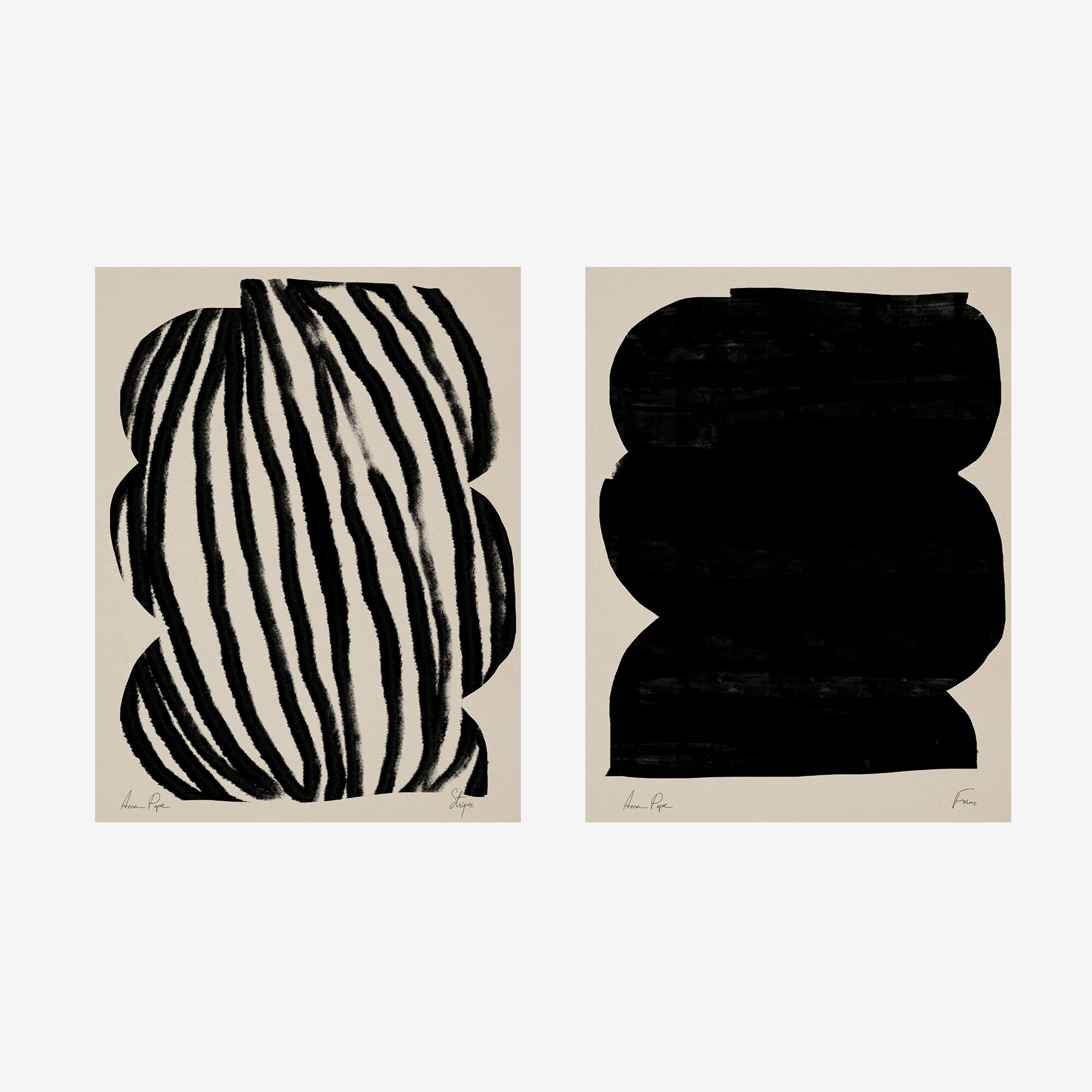 Paire d’estampes giclées ensemble d’art mural abstrait de deux, 50x70cm