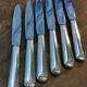 6 large silver metal knives
