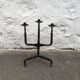 Tripod candlestick wrought iron brutalist design ironwork art candle holder