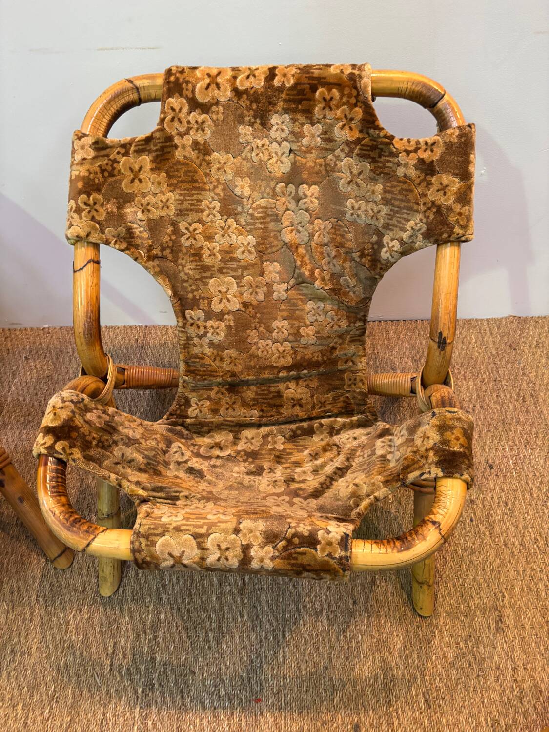 Set of three bamboo armchairs 1960