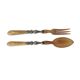 Old horn + silver-plated metal salad servers in their case