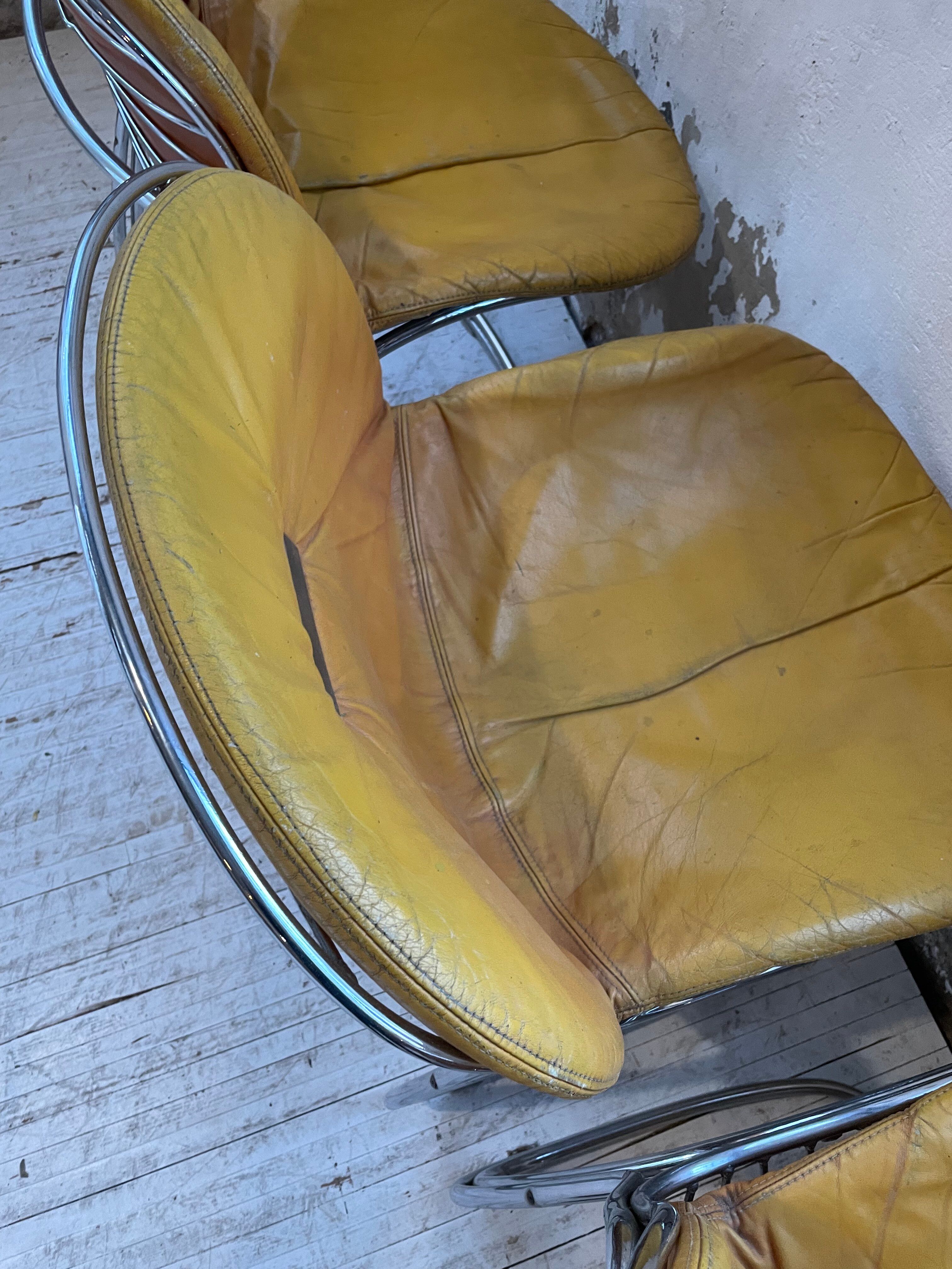 4 chairs Rinaldi "Sabrina" yellow leather