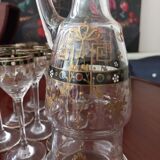 Service à liqueur en cristal émaillé 10 pièces