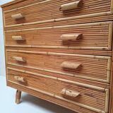 Rattan chest of drawers 60s-70s