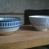 Duo of mismatched old bowls