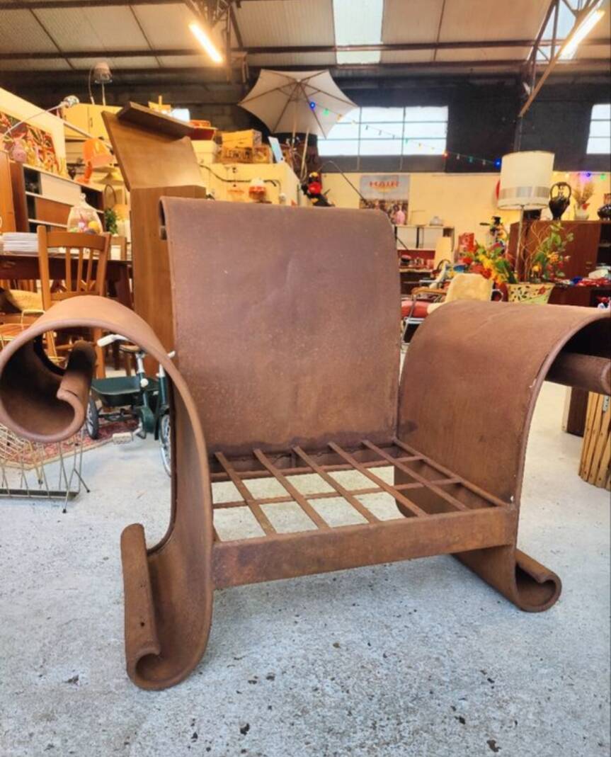 Handcrafted ironwork armchair