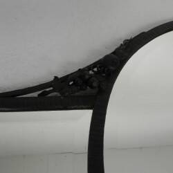 Art Deco mirror with faceted cut glass in a steel frame, 1930s