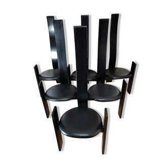 6 chairs by Vico Magistretti, Golem model, 1969