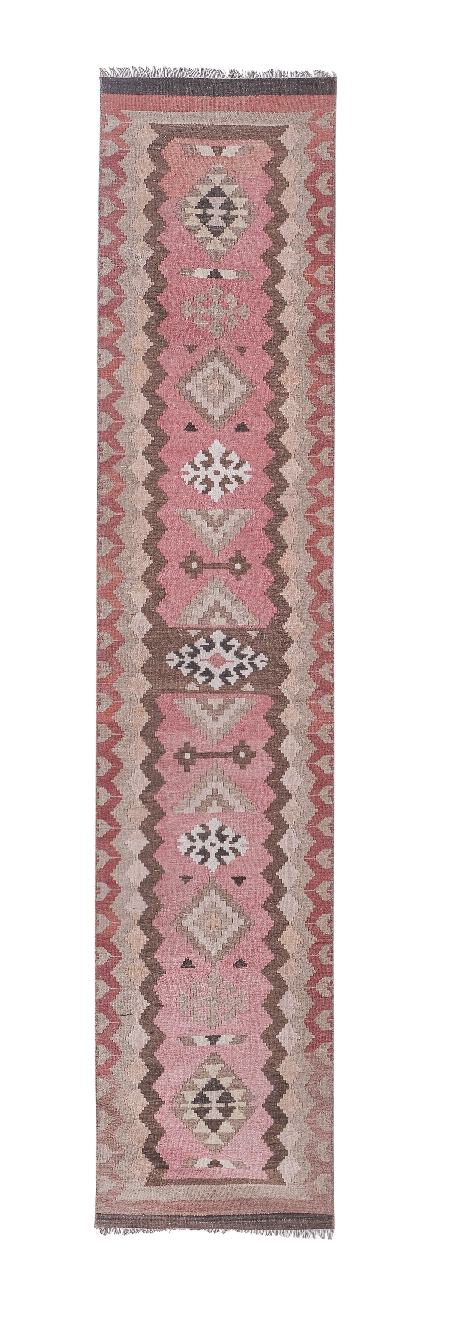 Vintage Turkish rug from Oushak, hand-woven74x358 cm