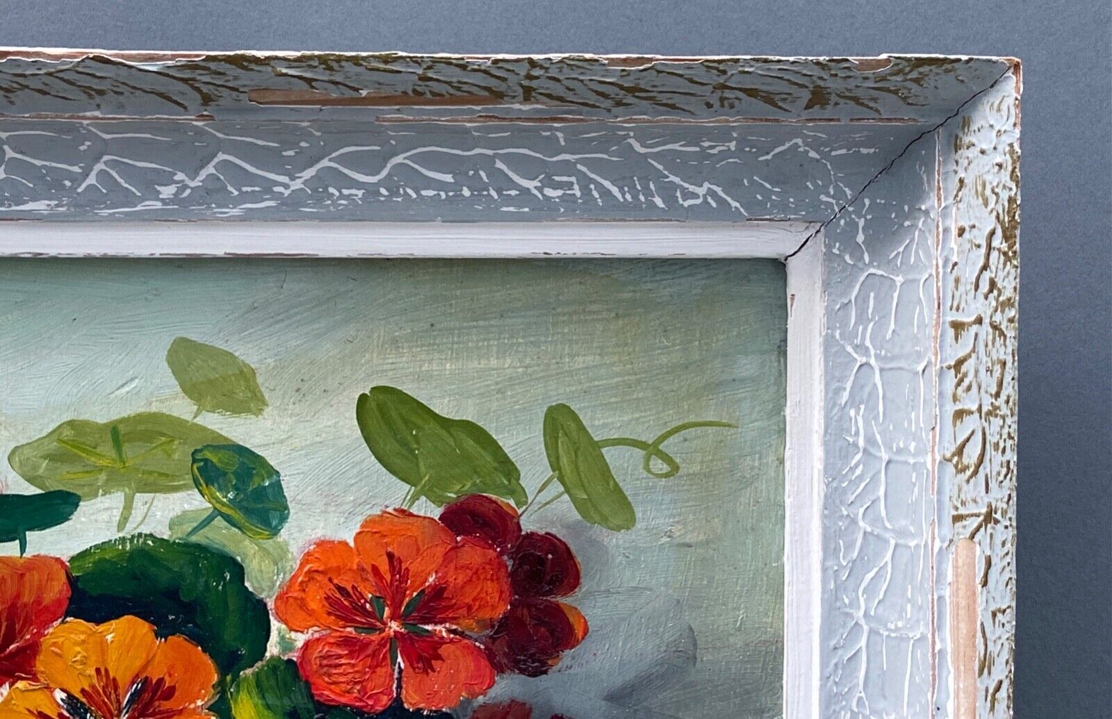 Oil on panel by S.Picquet bouquet of flowers still life XXe