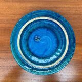 Large blue pottery bowl Rimini by Aldo Londi for Bitossi, Italy, 1960s.