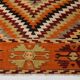 Tapis Kilim en laine fait main tribal noir orange 6x8