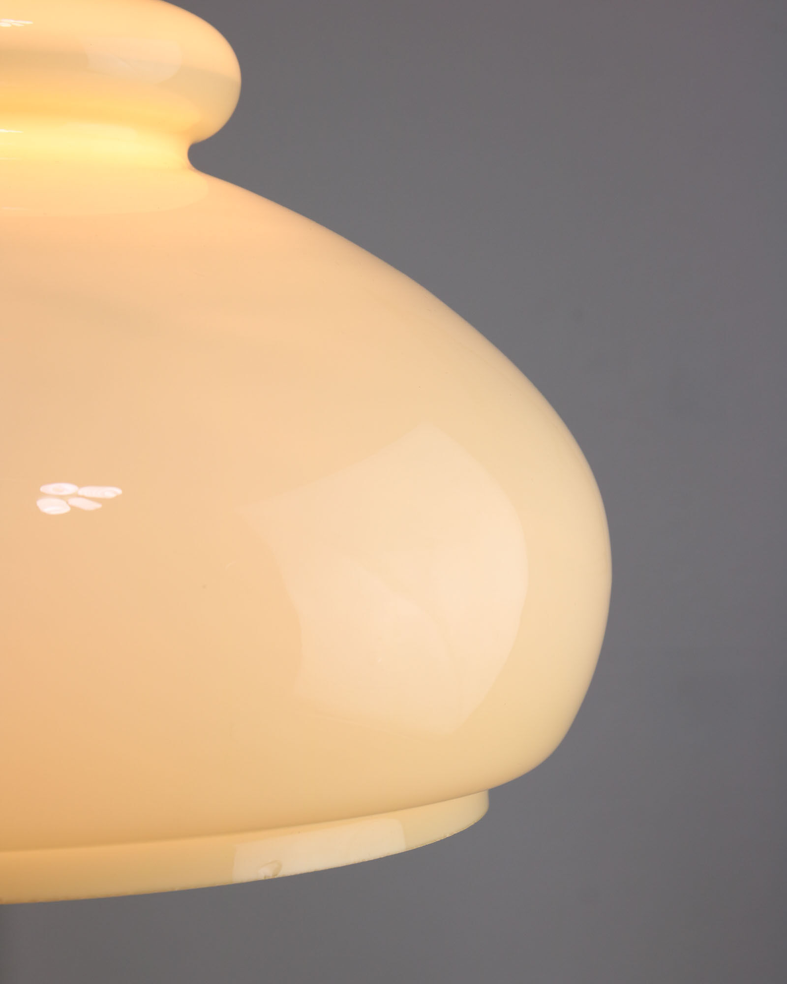 Mid-century Yellow Glass & Brass Pendant Lamp