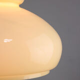 Mid-century Yellow Glass & Brass Pendant Lamp