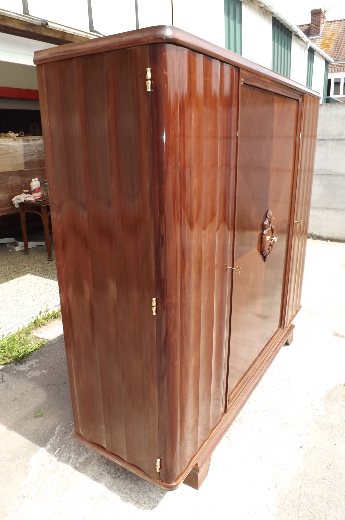 Mahogany wardrobe by Gaston Poisson art deco 1930