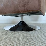 Fauteuil vintage pivotant en suède marron-esprit design années 60/70s