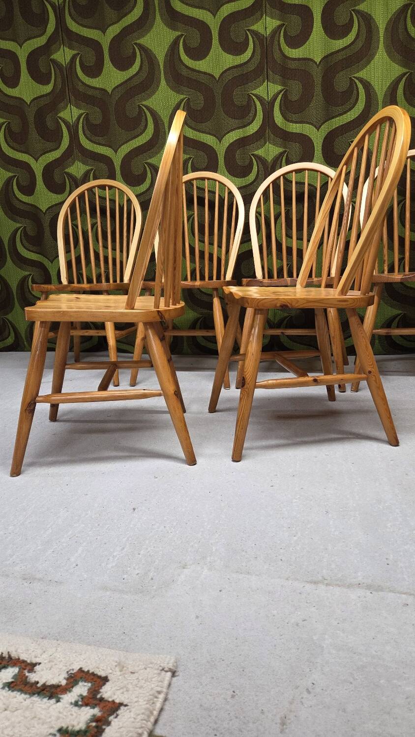 Set of 6 Danish pine chairs 1980