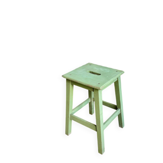 Green wooden stool