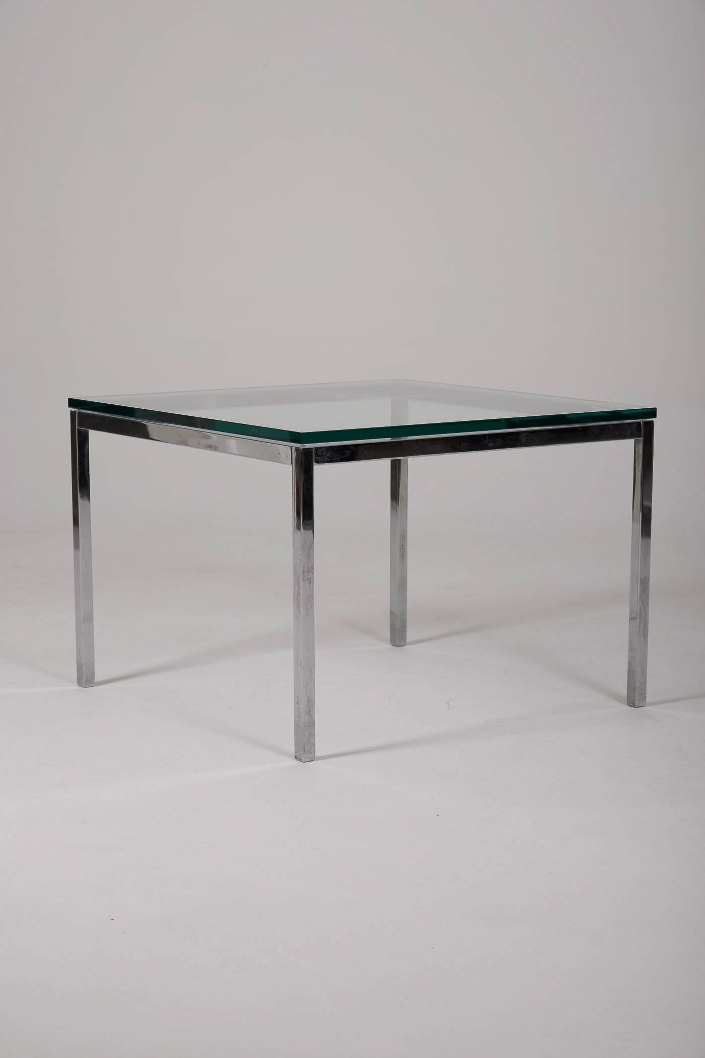 Knoll metal and glass coffee table