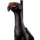 Pair of patinated bronze table lamps depicting a falcon