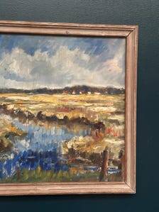 Danish Oil on Canvas Marsklandskap från Ribe” by Niels Mandrup Bruun