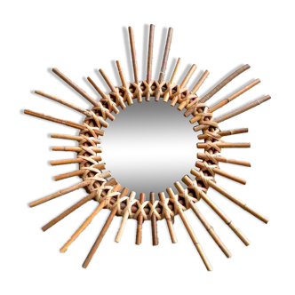 Rattan sun mirror