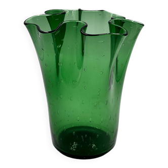 Empoli glass handkerchief vase
