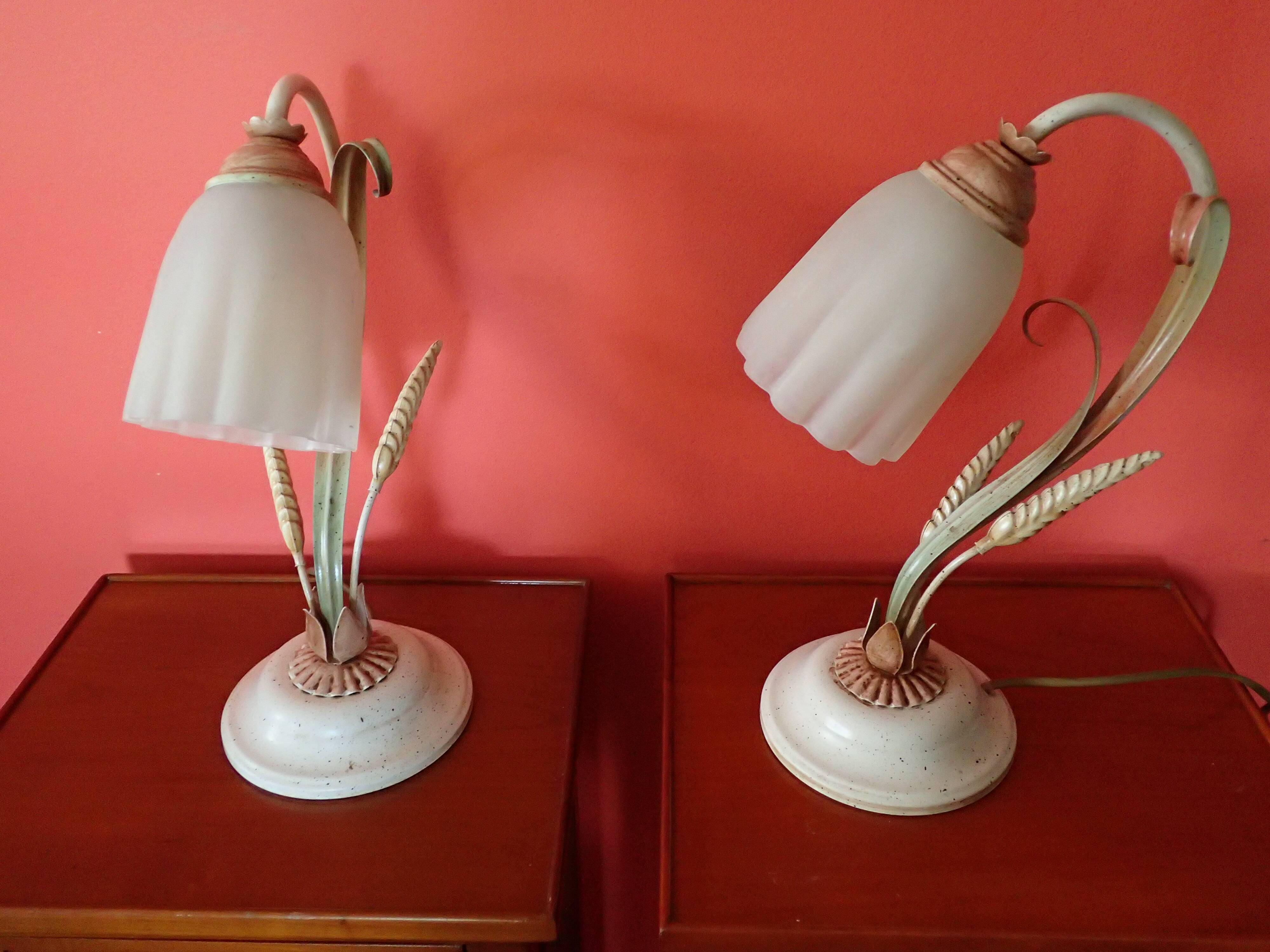 Pair of bedside lamps "wheat ears"