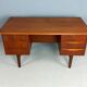 Scandinavian modern teak desk with backside book shelving, 1960, Denmark