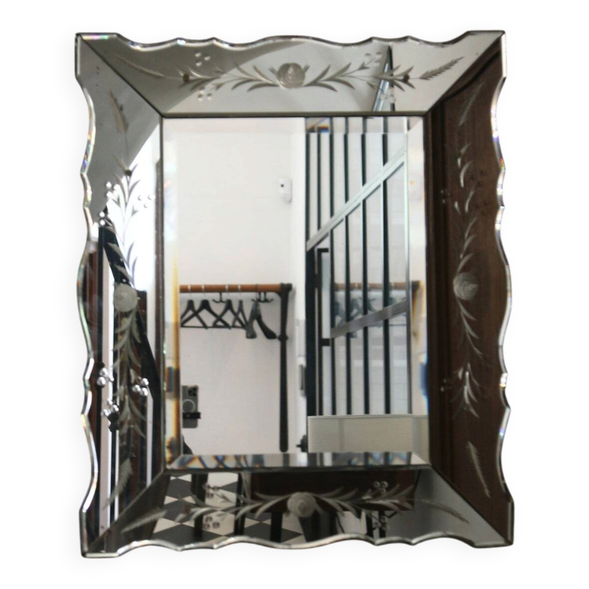 Bevelled Venetian mirror from the 1950s.