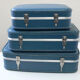 Set  de 3 valises vintage bleues gigognes