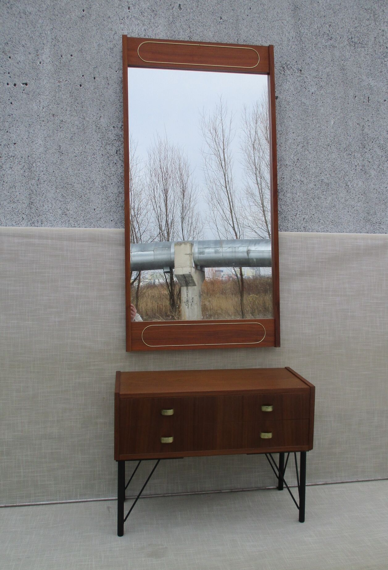 Mirror and console, sweden, 1960s