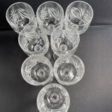 10 Bohemian cut crystal wine glasses