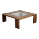 Table basse moderniste en wengé et verre, Pays-Bas, années 1970