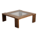 Table basse moderniste en wengé et verre, Pays-Bas, années 1970