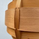 Hans Agne Jakobsson wooden pendant light, 1960s
