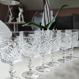 Lot 6 vintage glasses with rectangular crystal stems